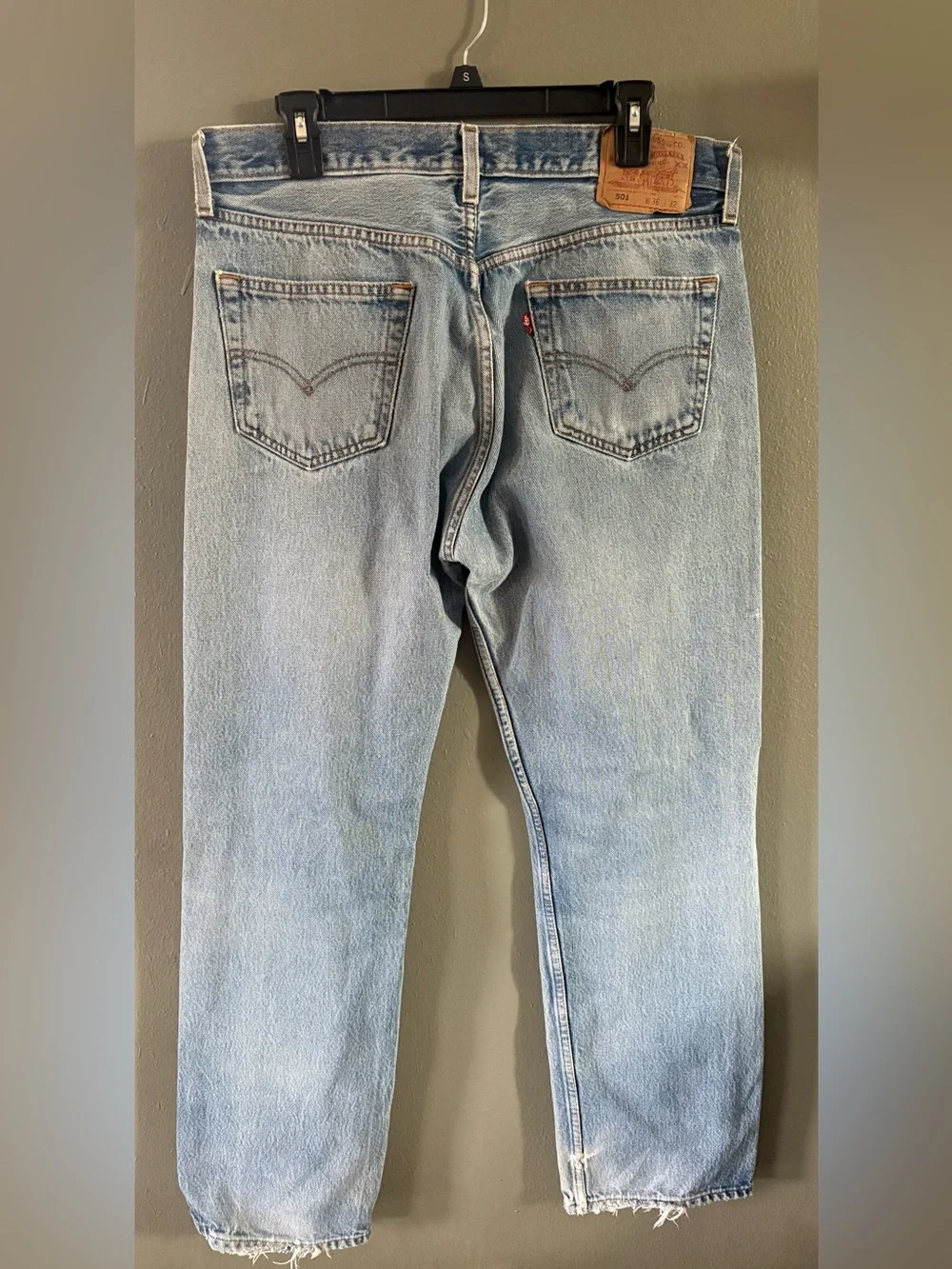Levi's Light Blue Distressed Straight Jeans
